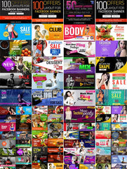 550 Facebook Banner Bundle - photoshop action