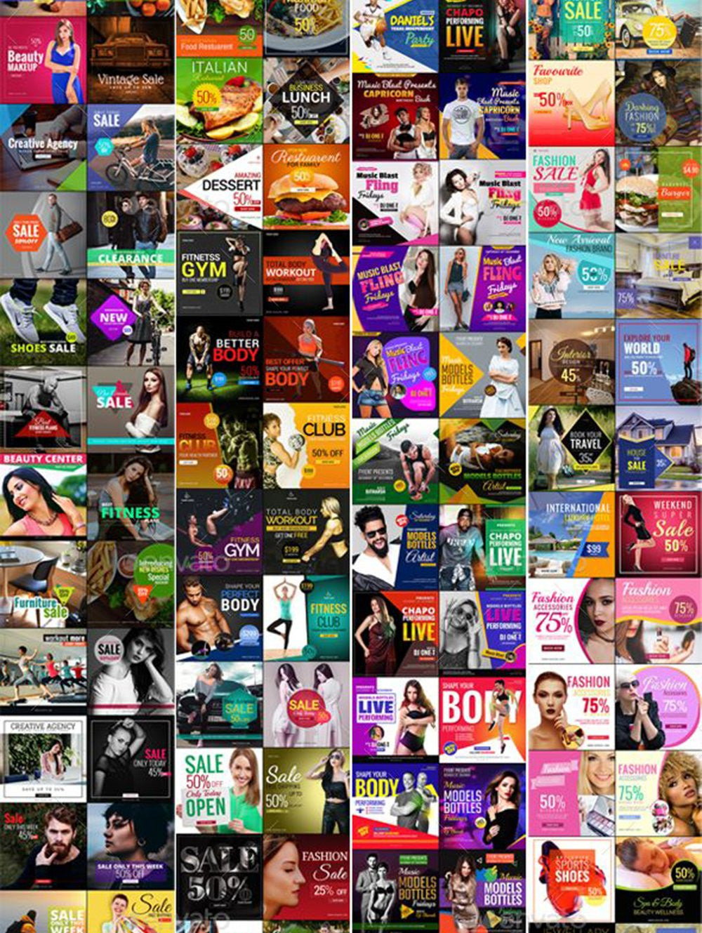550 Facebook Banner Bundle - photoshop action