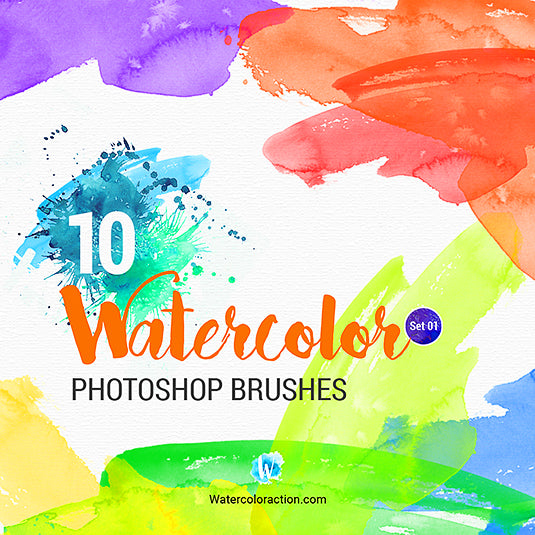 Water color Photoshop Brush Set-5 - MasterBundles