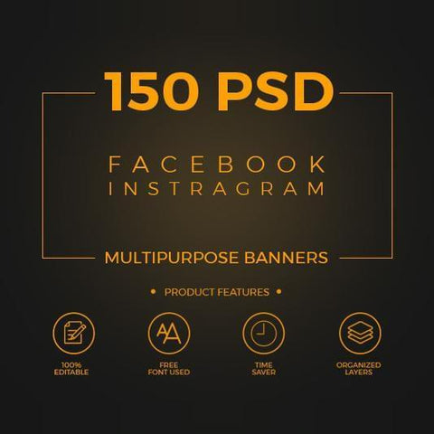 150 - Facebook Multipurpose Banners - photoshop action