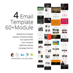 4 Professional Email Template + Bonus 750 Email Notification Template - photoshop action