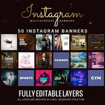 50 - Multipurpose Promotion Instagram Banners - photoshop action