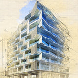 Architecture Blueprint Sketch - photoshop action