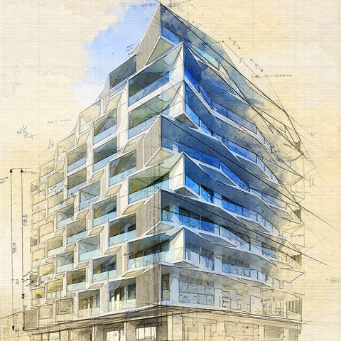 Architecture Blueprint Sketch - photoshop action