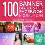 100 - Facebook Promotion Banners - photoshop action