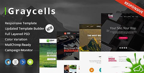 60 MODULES MULTIPURPOSE RESPONSIVE EMAIL TEMPLATES - photoshop action