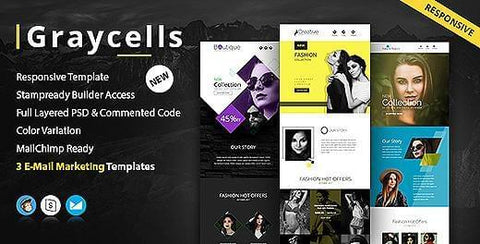 3 MULTIPURPOSE RESPONSIVE EMAIL TEMPLATES - photoshop action
