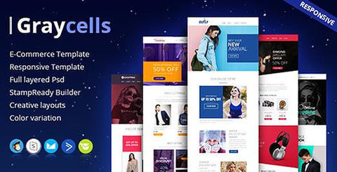 5 MULTIPURPOSE RESPONSIVE EMAIL TEMPLATES - photoshop action