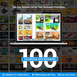 100 - Facebook Ad Banners - photoshop action